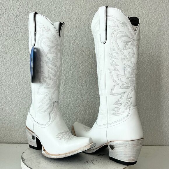Lane MEGAN MORONEY Cowboy Boots Smokeshow Womens 9 White Western Cowgirl Tall - Picture 1 of 12